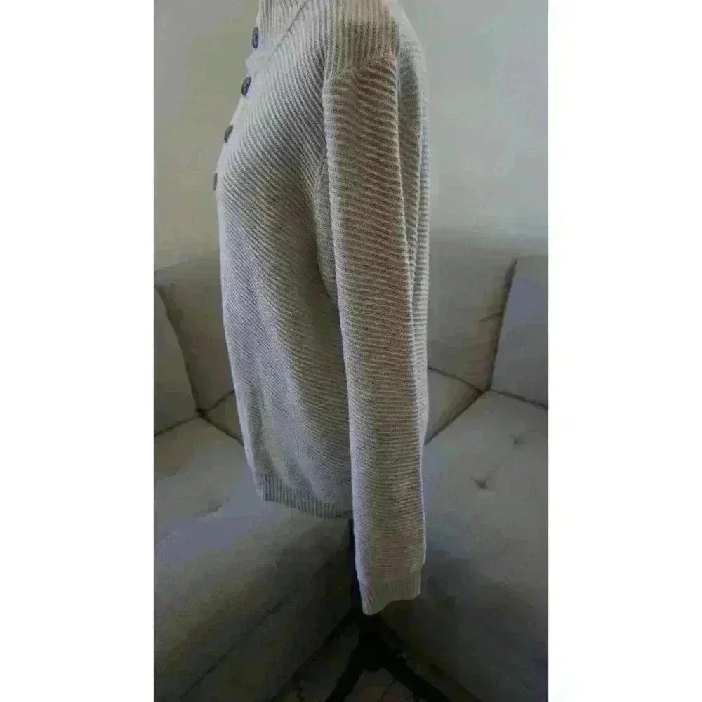 Eventide Button-Up Ribbed Knit Sweater, Size M - Picture 5 of 15